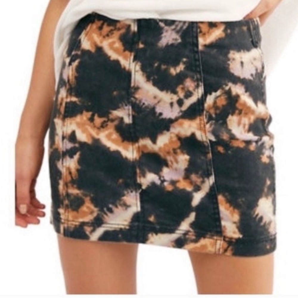Free people denim mini skirt. Size 2